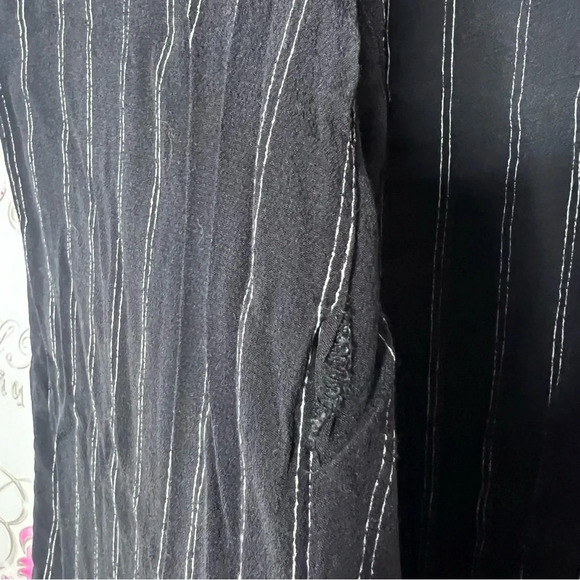 Wilfred pants capris linen wide leg light weight pin striped with bow tie up - Picture 8 of 8